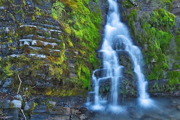 Canada-Alberta-Kananaskis Country Waterfall scenic